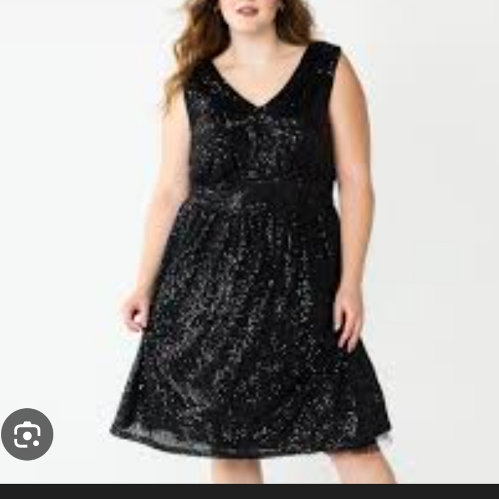 Draper James Black Sequin Midi Dress